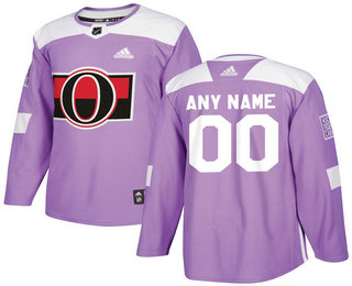 Ottawa Senators Purple Adidas Hockey Fights Cancer Custom Practice Jersey