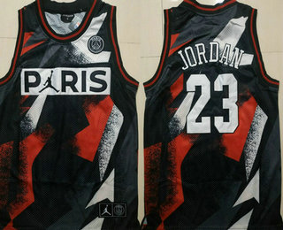 Paris Saint-Germain #23 Michael Jordan Black Classic Fashion Jersey
