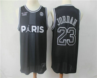Paris Saint Germain #23 Michael Jordan Black Jordan Fashion Jersey