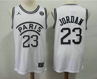 Paris Saint Germain #23 Michael Jordan Black Name Jordan Fashion Jersey