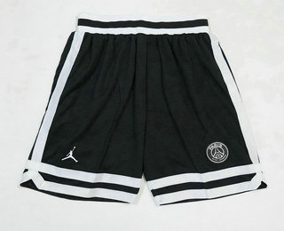Paris Saint-Germain Black Stitched Brand Jordan Basketball Shorts