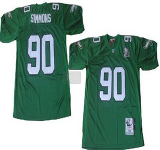 Philadelphia Eagles #90 Clyde Simmons Light Green Throwback 99TH Jersey