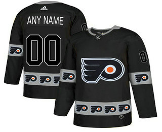 Philadelphia Flyers Black Men's Customized Team Logos Fashion Adidas Jersey