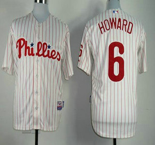 Philadelphia Phillies #6 Ryan Howard White Pinstripe Kids Jersey