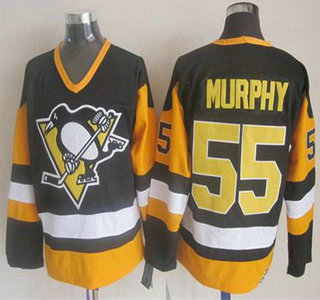 Pittsburgh Penguins #55 Larry Murphy Black Throwback CCM Jersey