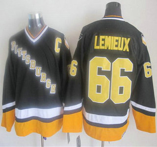 Pittsburgh Penguins #66 Mario Lemieux 1993 Black Throwback CCM Jersey