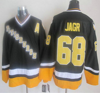 Pittsburgh Penguins #68 Jaromir Jagr 1993 Black Throwback CCM Jersey