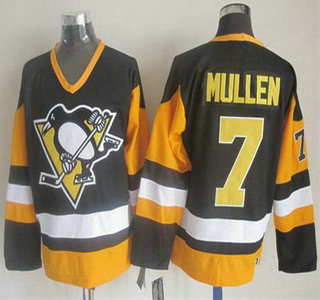 Pittsburgh Penguins #7 Joe Mullen Black Throwback CCM Jersey