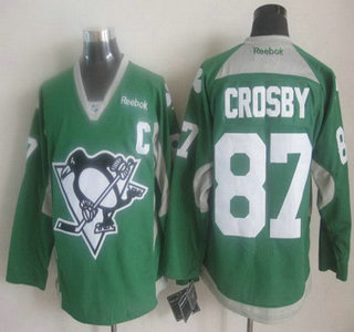 Pittsburgh Penguins #87 Sidney Crosby 2014 Training Green Jersey