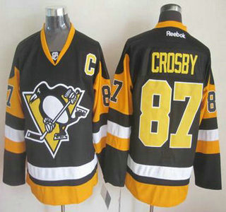 Pittsburgh Penguins #87 Sidney Crosby Black Third Jersey
