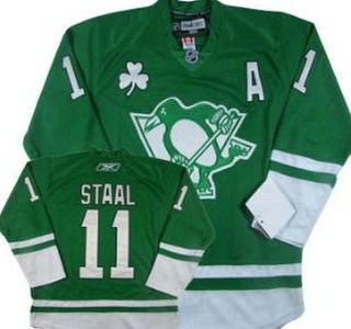 Pittsburgh Penguins 11 Staal Green Jersey