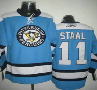 Pittsburgh Penguins 11 Staal Light Blue Jersey