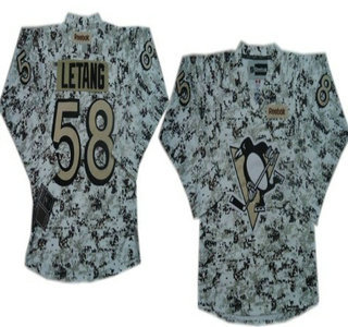Pittsburgh Penguins 58 Kris Letang White Camo Jersey