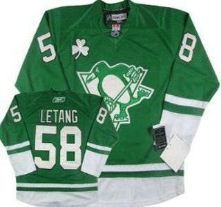 Pittsburgh Penguins 58 Letang Green Jersey