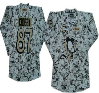 Pittsburgh Penguins 87 Sidney Crosby White Camo Jersey