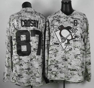 Pittsburgh Penguins 87 Sidney Crosby White Camo Jersey