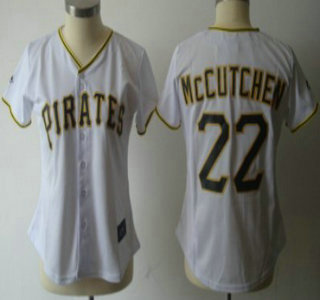 Pittsburgh Pirates #22 McCutchen White With Black Womens Jersey
