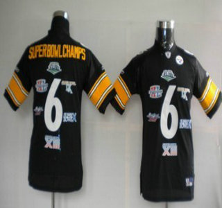 Pittsburgh Steelers #6 Super Bowl Champs Black Youth Jersey