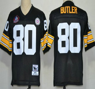 Pittsburgh Steelers #80 Jack Butler 2012 Hall of Fame Black Throwback Jersey