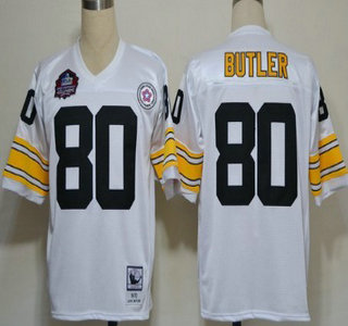 Pittsburgh Steelers #80 Jack Butler 2012 Hall of Fame White Throwback Jersey