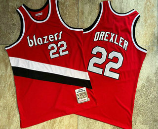 Portland Trail Blazers #22 Clyde Drexler Red 1983-84 Hardwood Classics Soul AU Throwback Jersey
