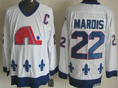 Quebec Nordiques 22 Mario Marois White Throwback CCM Jersey
