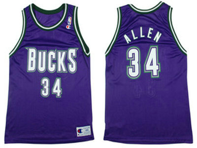 Cheap Milwaukee Bucks 34 Ray Allen Purple Jersey