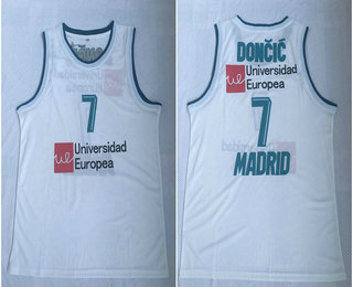 Real Madrid #7 Luka Doncic White Basketball Home Jersey