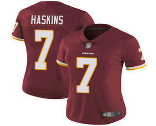 Redskins #7 Dwayne Haskins Burgundy Red Team Color Women's Stitched Football Vapor Untouchable Limited Jersey
