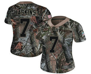 Redskins #7 Dwayne Haskins Camo Women's Stitched Football Limited Rush Realtree Jersey
