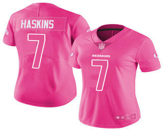 Redskins #7 Dwayne Haskins Pink Women's Stitched Football Limited Rush Fashion Jersey