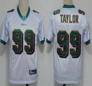 Reebok Miami Dolphins #99 Jason Taylor White Jersey