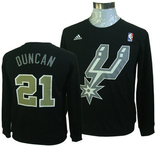 San Antonio Spurs #21 Tim Duncan Black Hoody