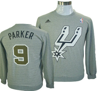 San Antonio Spurs #9 Tony Parker Grey Hoody