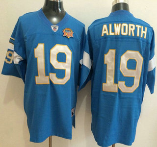 San Diego Chargers #19 Lance Alworth Super Bowl XXIX Patch Light Blue Throwback Jersey
