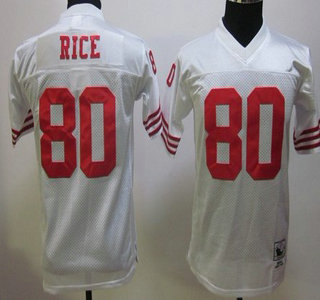 San Francisco 49ers #80 Jerry Rice White Throwback Kids Jersey