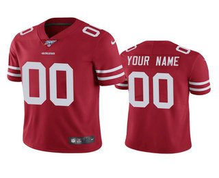 San Francisco 49ers Custom Scarlet 100th Season Vapor Limited Jersey