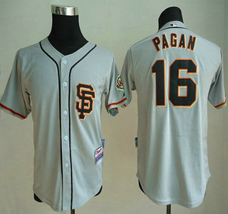 San Francisco Giants #16 Angel Pagan Gray SF Kids Jersey