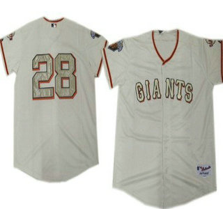 San Francisco Giants #28 Buster Posey Cream With Gold Kids Jersey