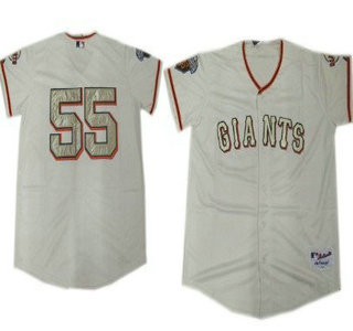 San Francisco Giants #55 Tim Lincecum Cream With Gold Kids Jersey