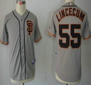 San Francisco Giants #55 Tim Lincecum Gray SF Kids Jersey