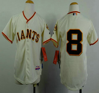 San Francisco Giants #8 Hunter Pence Cream Kids Jersey