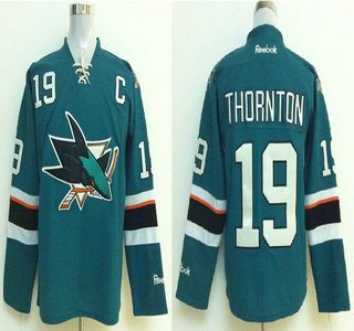 San Jose Sharks #19 Joe Thornton 2014 Stadium Series Green Jersey