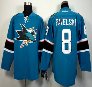 San Jose Sharks #8 Joe Pavelski 2014 Blue Jersey