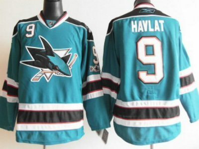 San Jose Sharks 9 Martin Havlat Blue Jersey