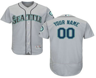 Seattle Mariners Gray Men's Customized Flexbase Jersey