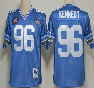 Seattle Seahawks #96 Cortez Kennedy 2012 Hall of Fame Blue Throwback Jersey