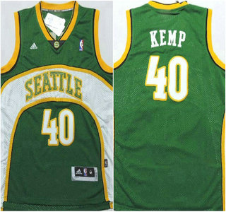 Seattle SuperSonics #40 Shawn Kemp Green Swingman Jersey