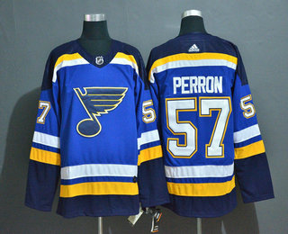 St. Louis Blues #57 David Perron Blue Adidas Stitched NHL Jersey