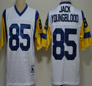 St. Louis Rams #85 Jack Youngblood White Throwback Jersey